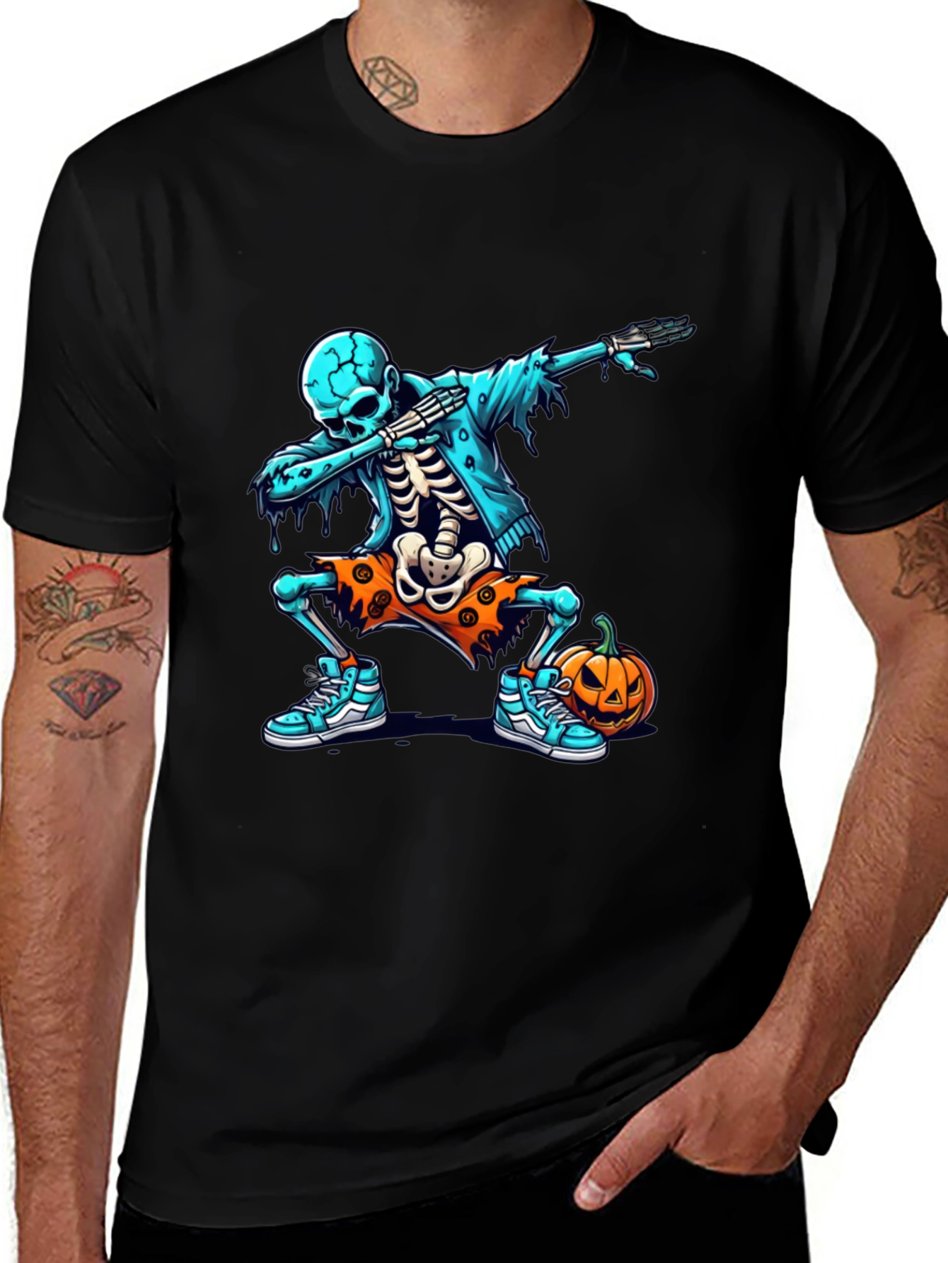 Variant 27 of Skeleton Dabbing Halloween T-Shirt