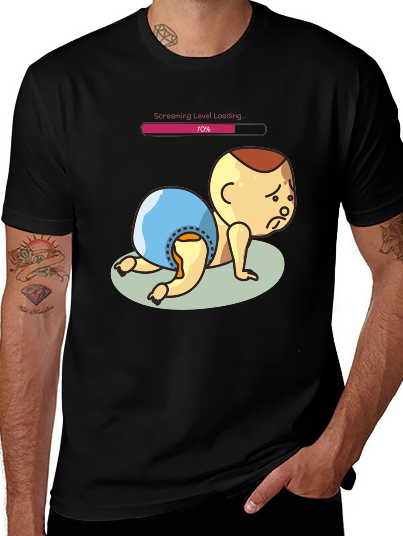Variant 12 of Screaming Level Loading Baby Graphic T-Shirt