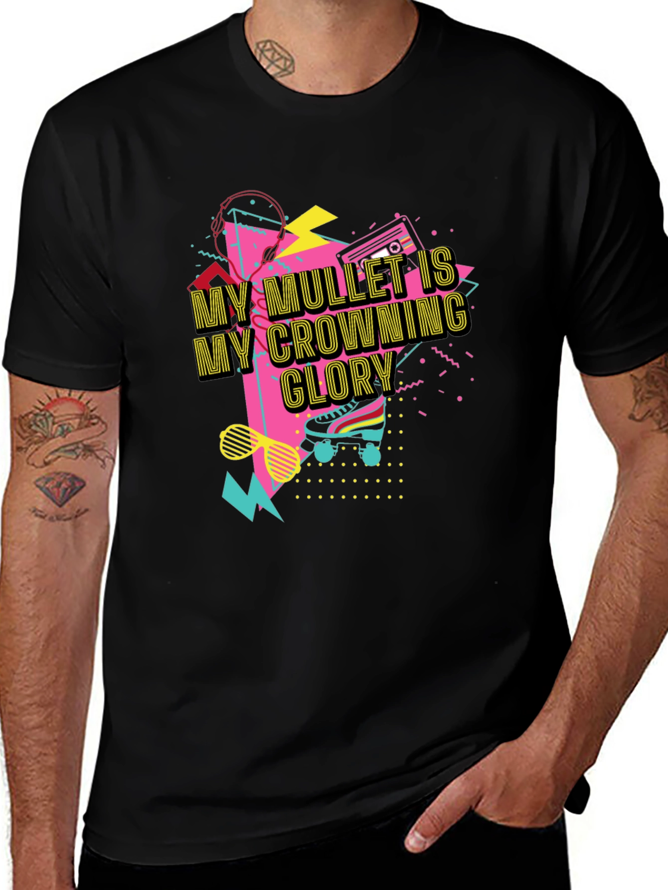 Variant 13 of Mullet Crowning Glory 80s Style Graphic Tee