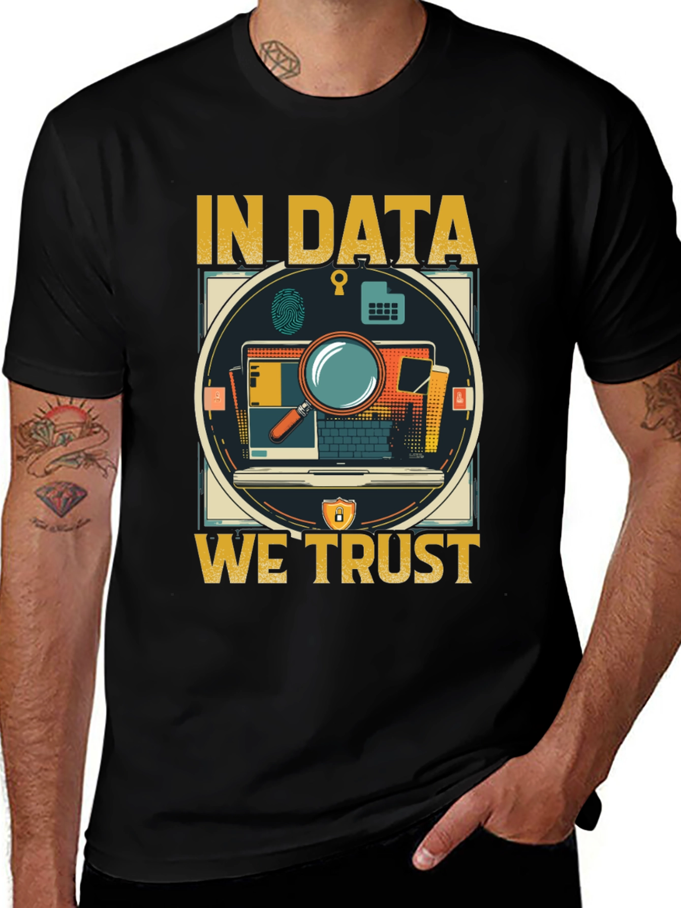 Variant 2 of In Data We Trust Graphic Tee - Black