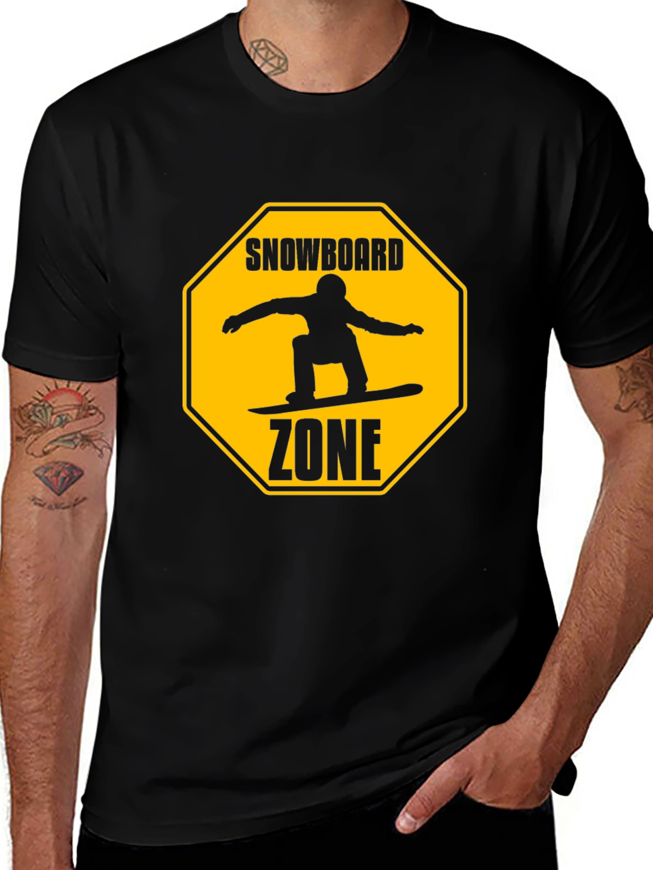 Variant 2 of Snowboard Zone Graphic T-Shirt - Black
