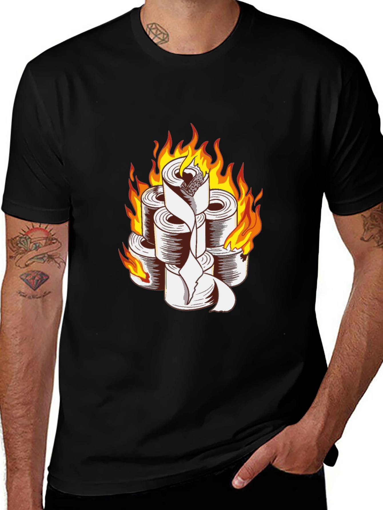 Variant 24 of Toilet Paper on Fire Graphic Tee - Cotton Comfort