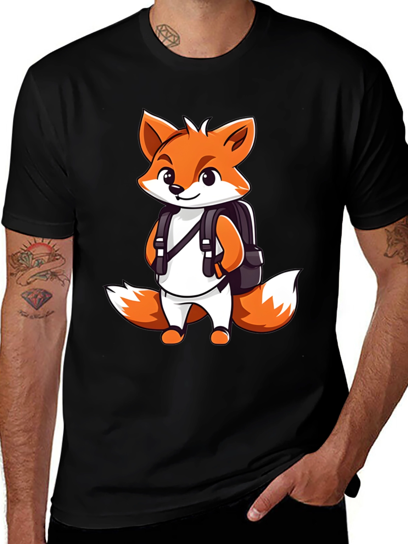 Variant 6 of Cute Fox Backpack T-Shirt