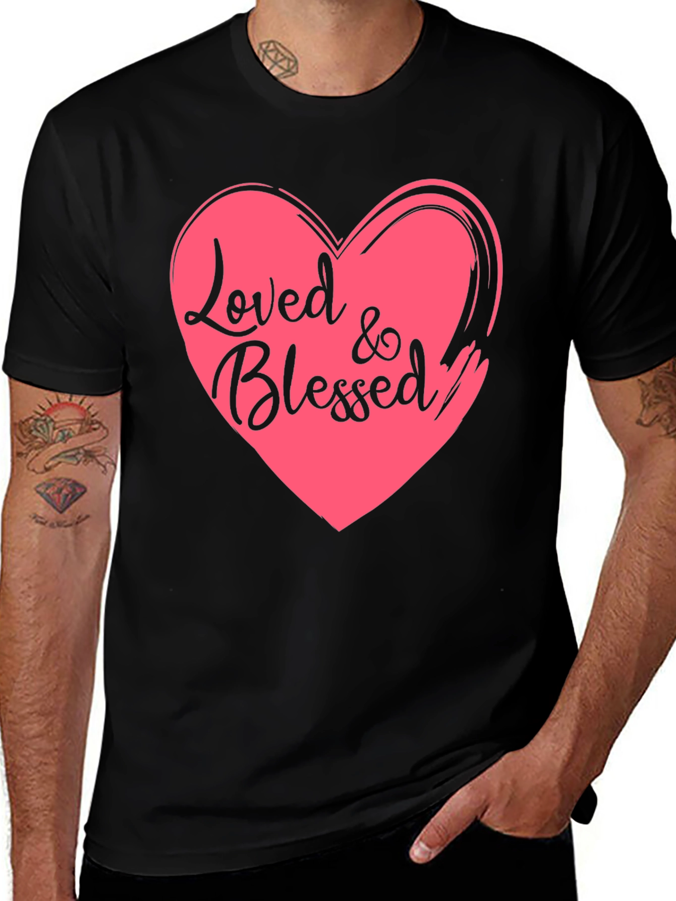 Variant 25 of Loved & Blessed Heart Graphic Tee