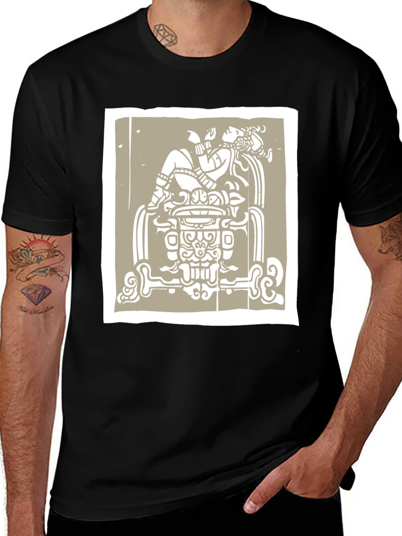 Vintage Mayan King T-Shirt - Black Graphic Tee