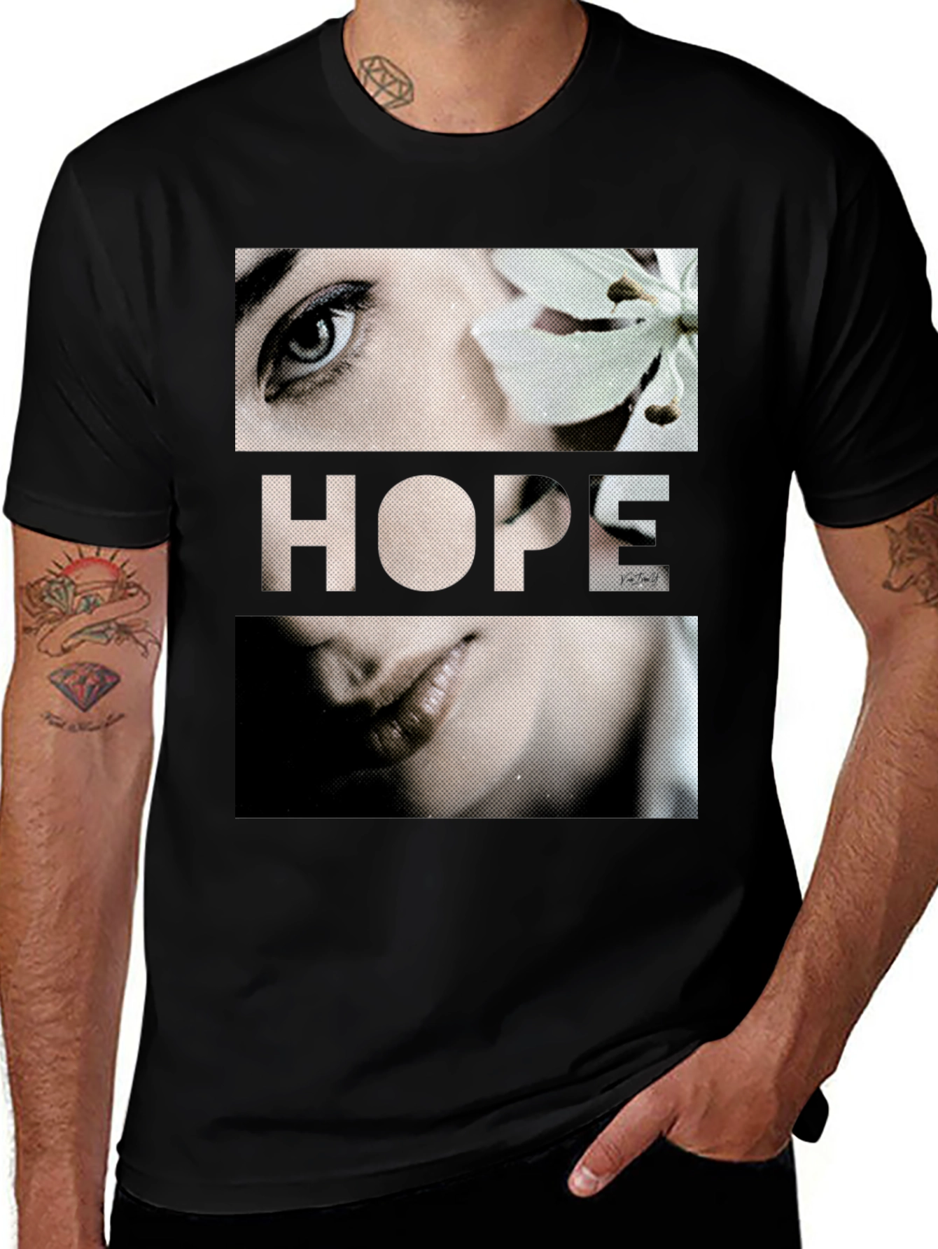 Variant 27 of HOPE Graphic Print Black T-Shirt