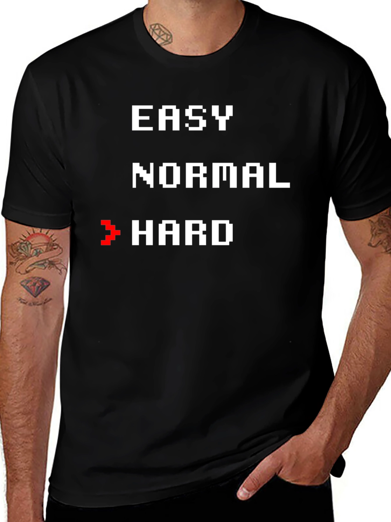 Variant 7 of Gamer Difficulty T-Shirt - Easy Normal Hard