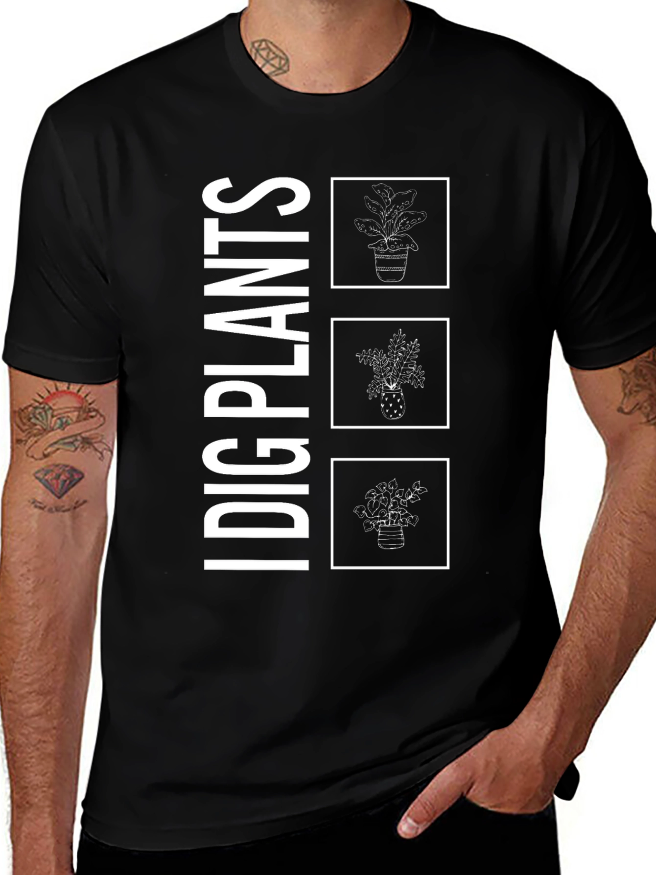 Variant 3 of I Dig Plants Graphic Tee - Unisex Black T-Shirt