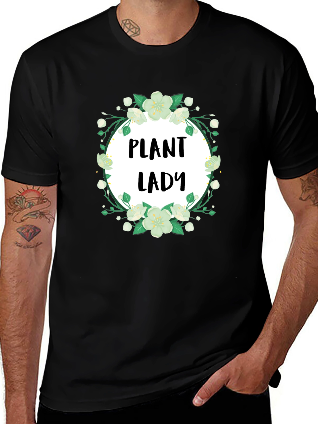 Variant 28 of Plant Lady Floral Wreath Graphic T-Shirt