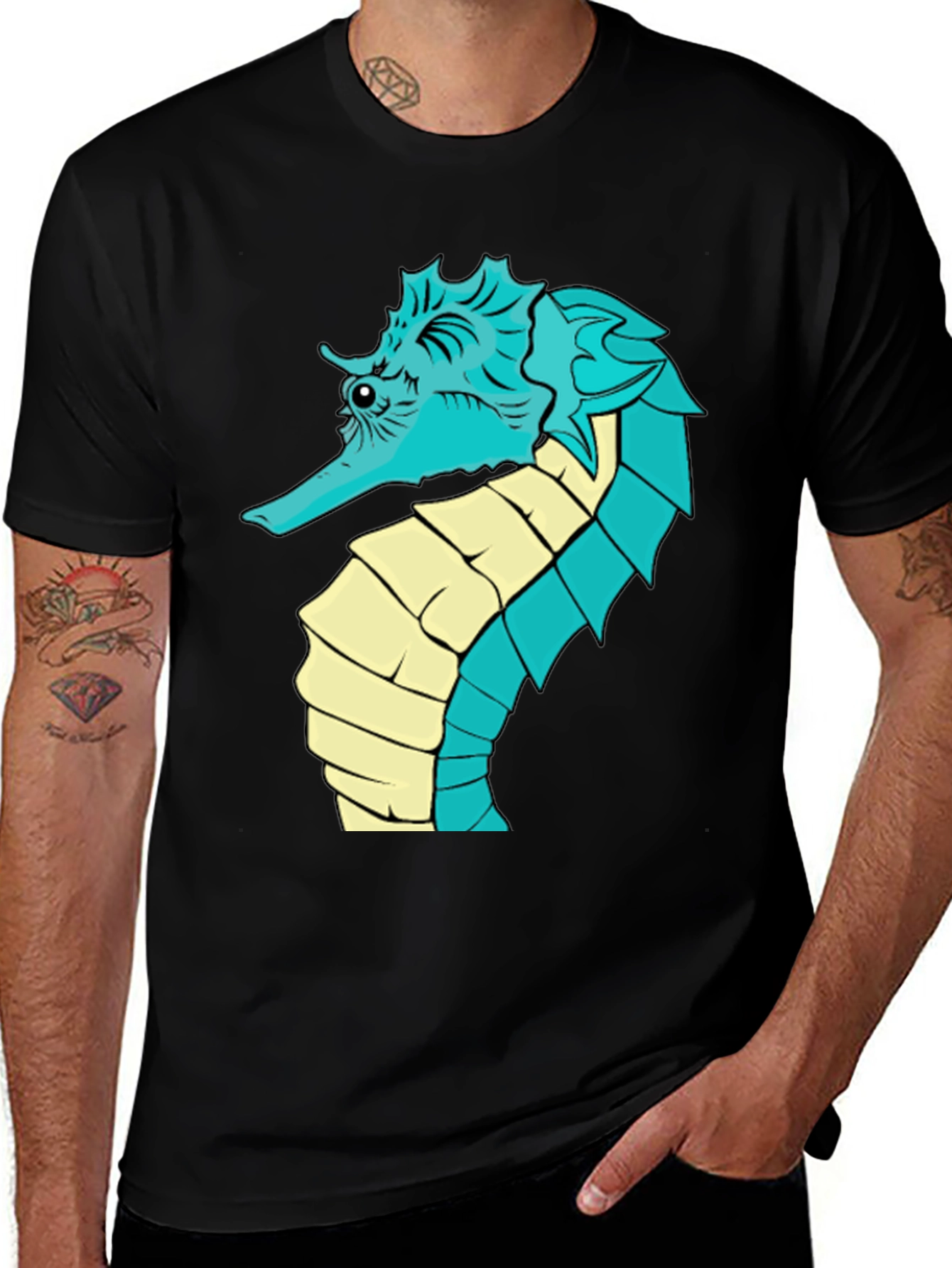 Variant 11 of Seahorse Graphic T-Shirt - Unique Sea Creature Tee