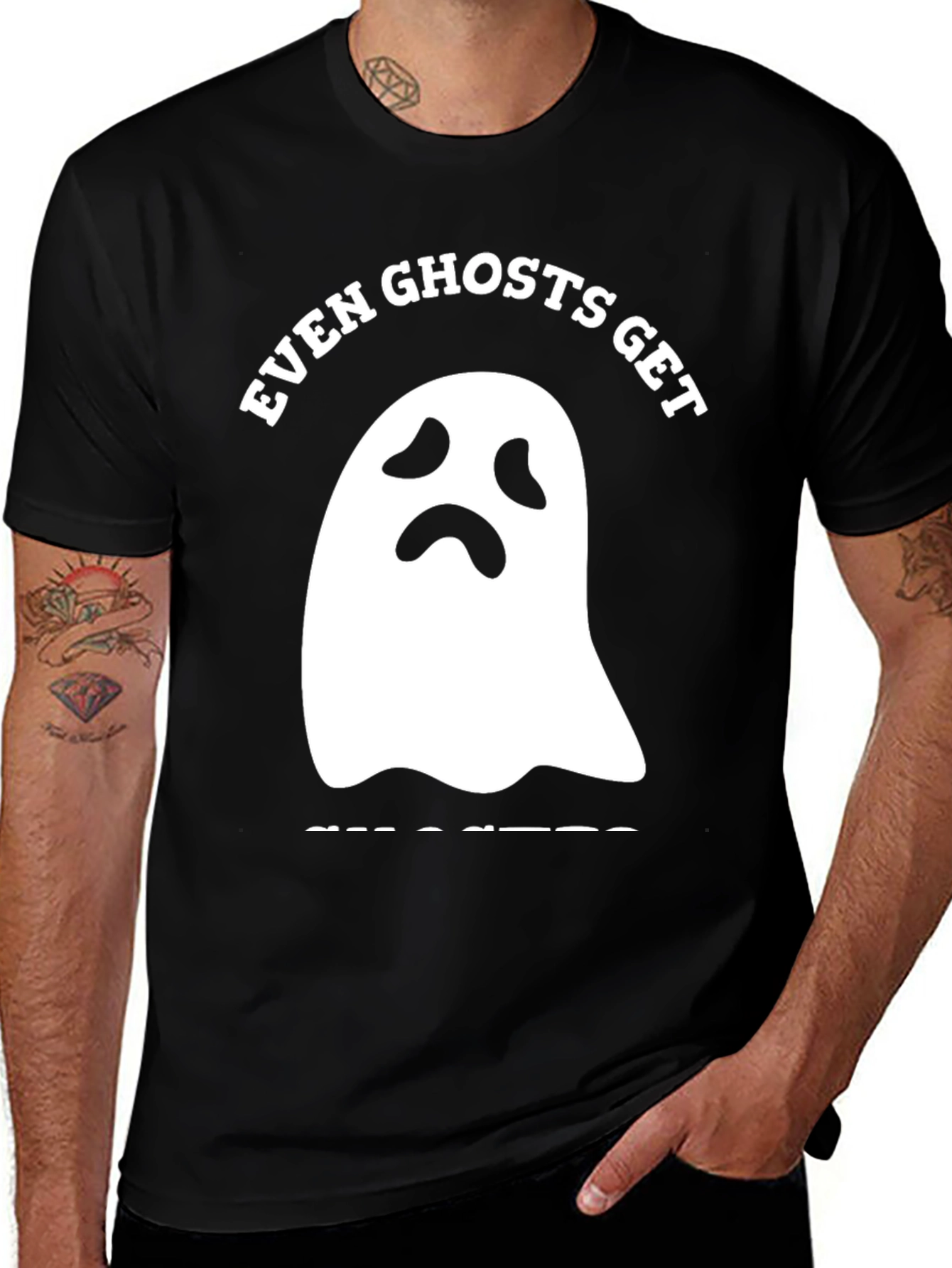 Variant 23 of Funny Ghost Get Spooked Graphic Tee