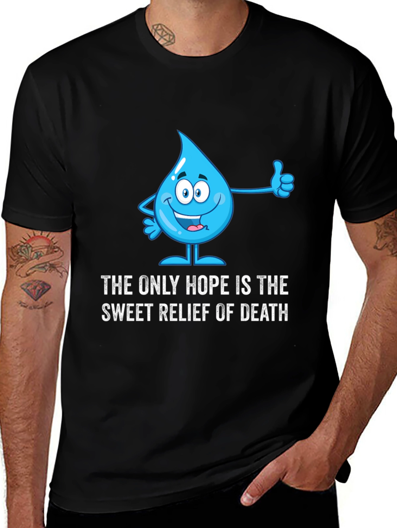 Variant 27 of Humorous Water Drop Graphic T-Shirt
