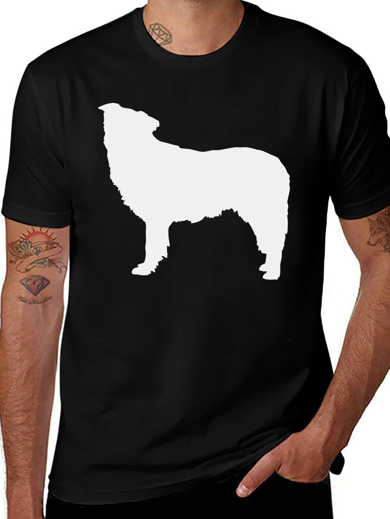 Variant 29 of Dog Silhouette T-Shirt - Classic Black Tee