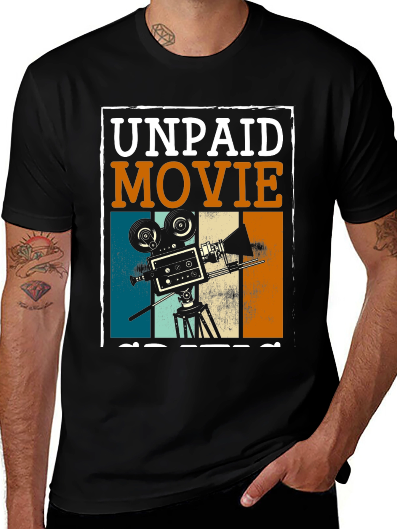 Unpaid Movie Maker T-Shirt - Vintage Film Crew Tee