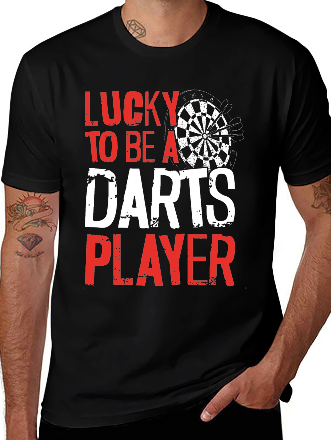 Variant 5 of Lucky To Be A Darts Player T-Shirt