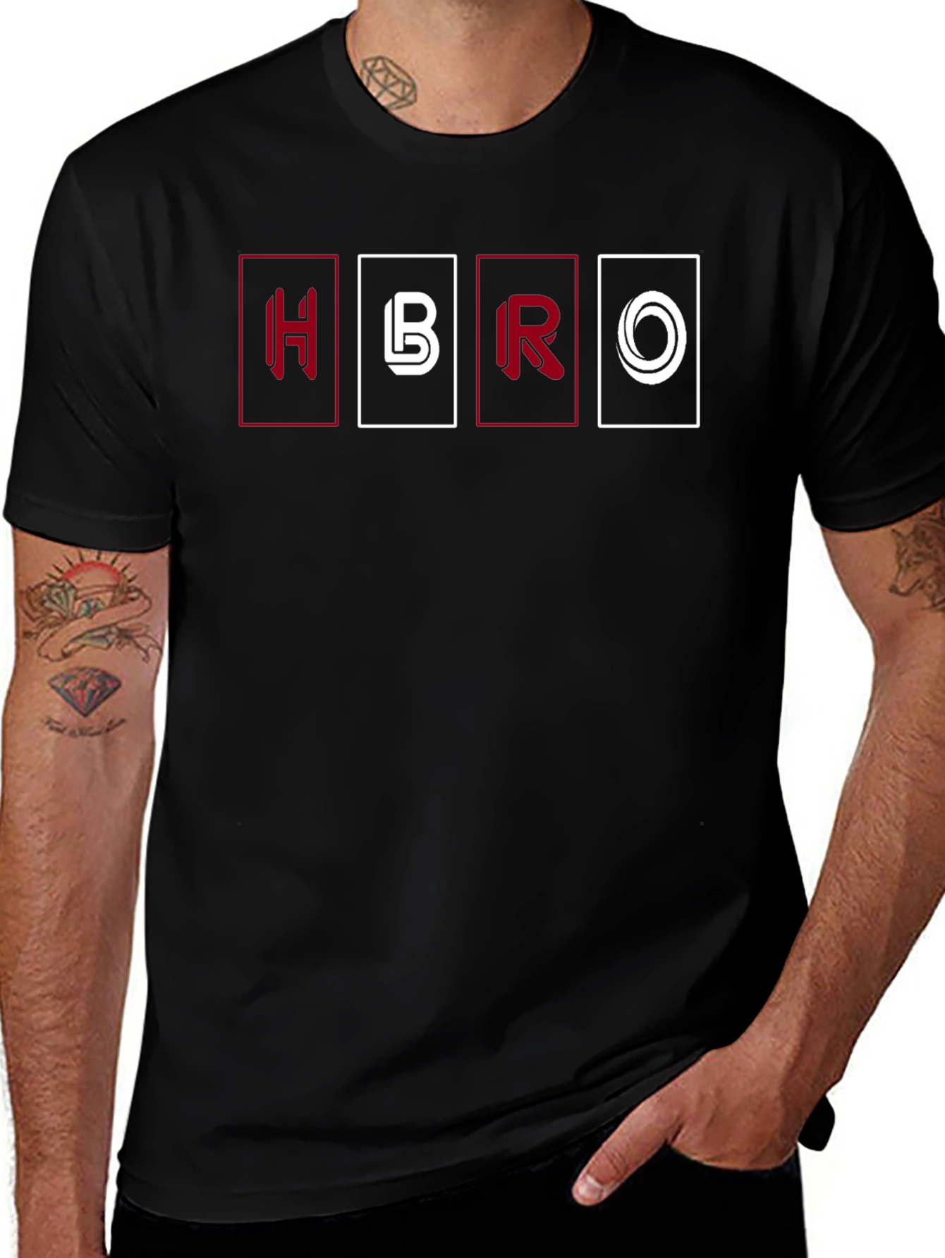 Variant 22 of HBRO Graphic Tee - Black Cotton Blend Casual T-Shirt