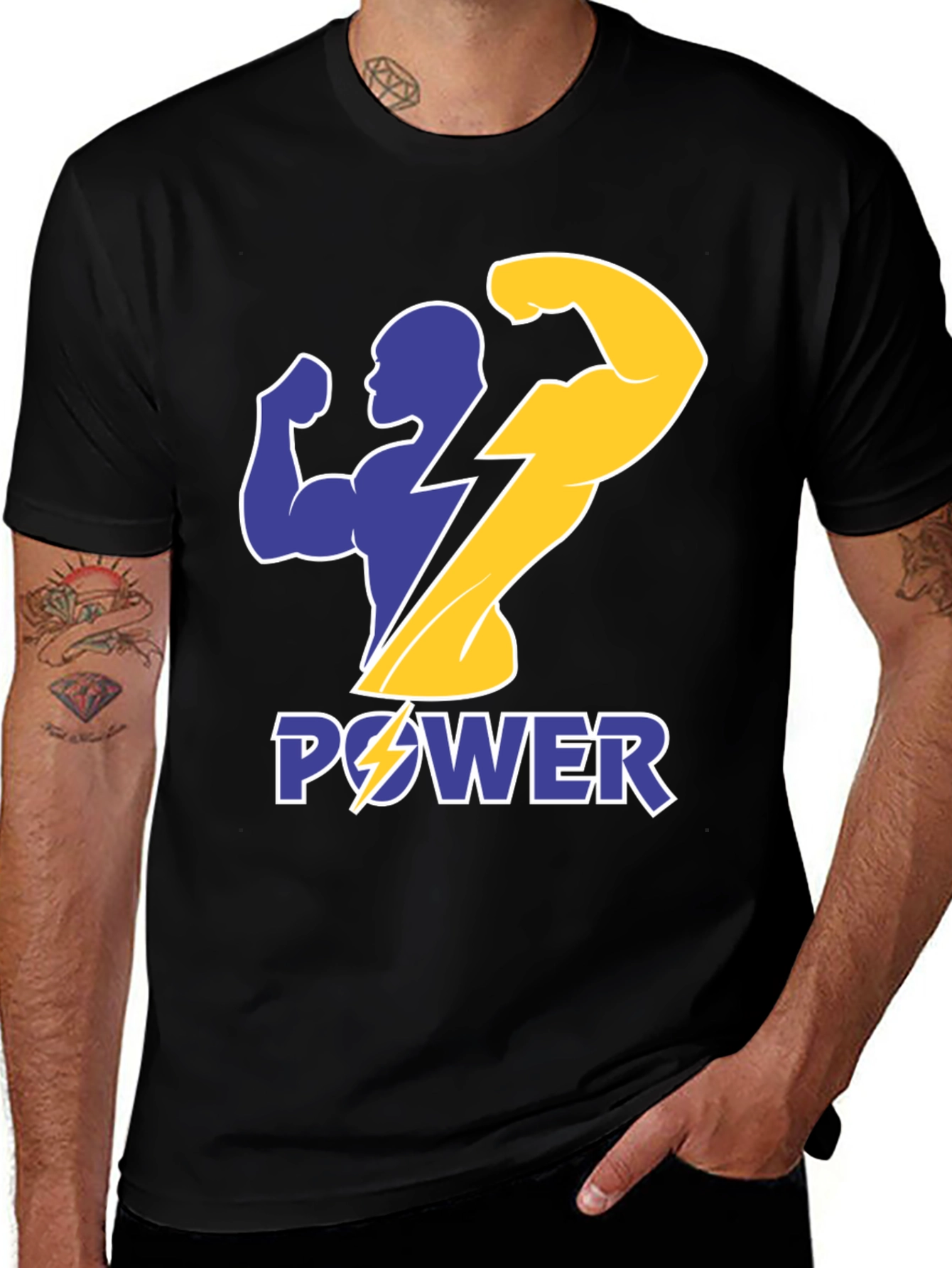 Variant 13 of Power Graphic T-Shirt - Black, Bold Design