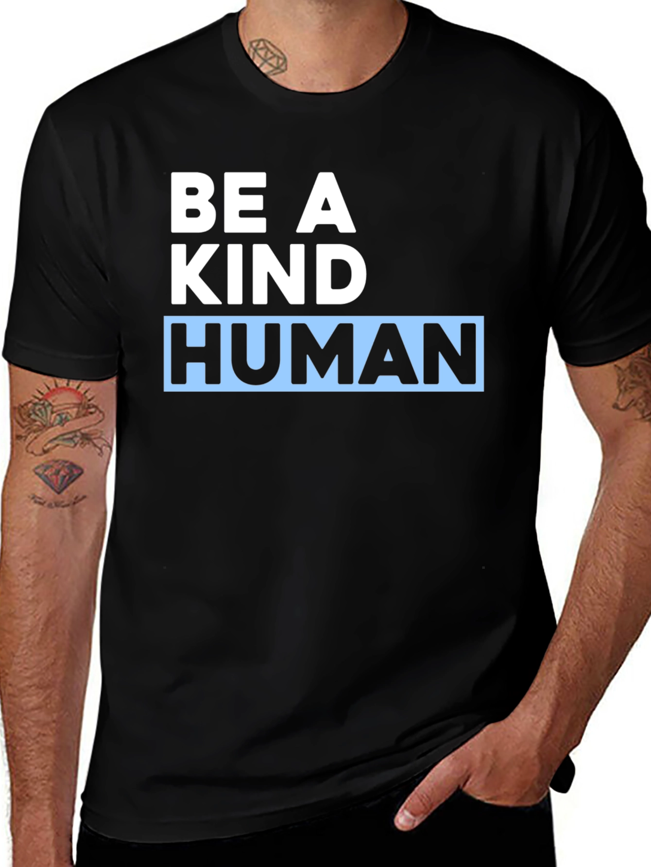 Variant 10 of Be a Kind Human Black T-Shirt