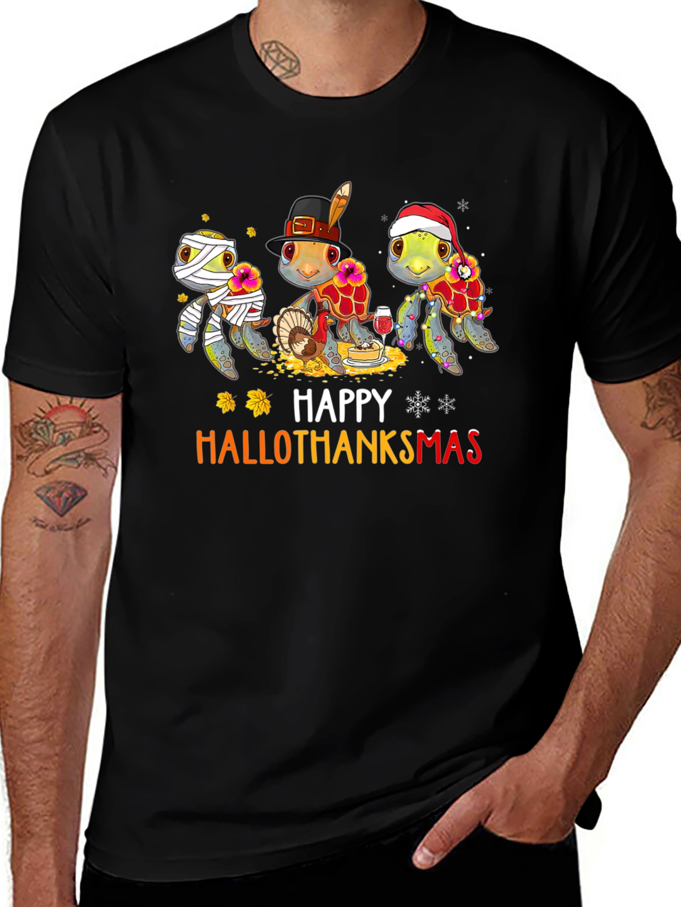 Happy Hallothanksmas Turtle Graphic Tee