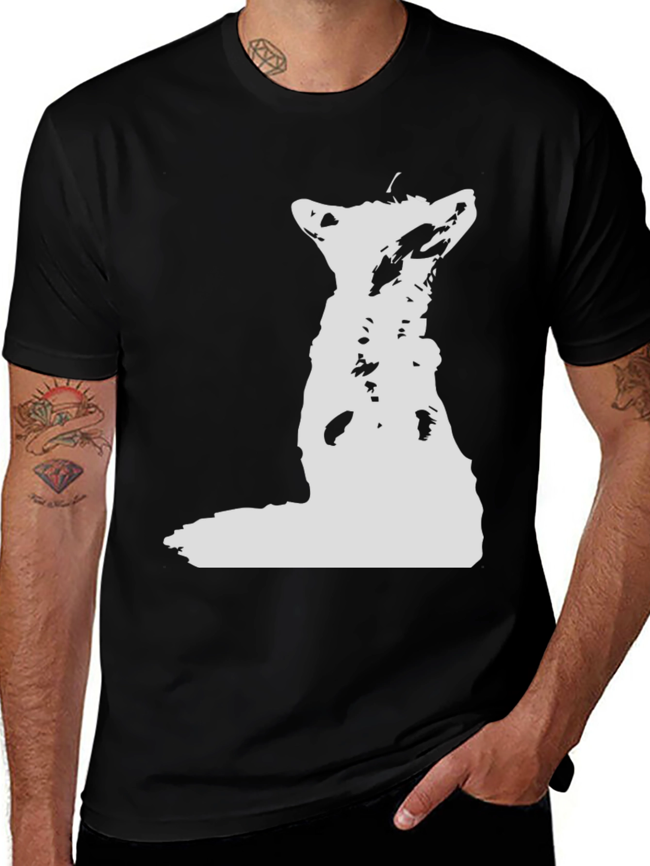 Variant 13 of White Wolf Graphic Black Tee