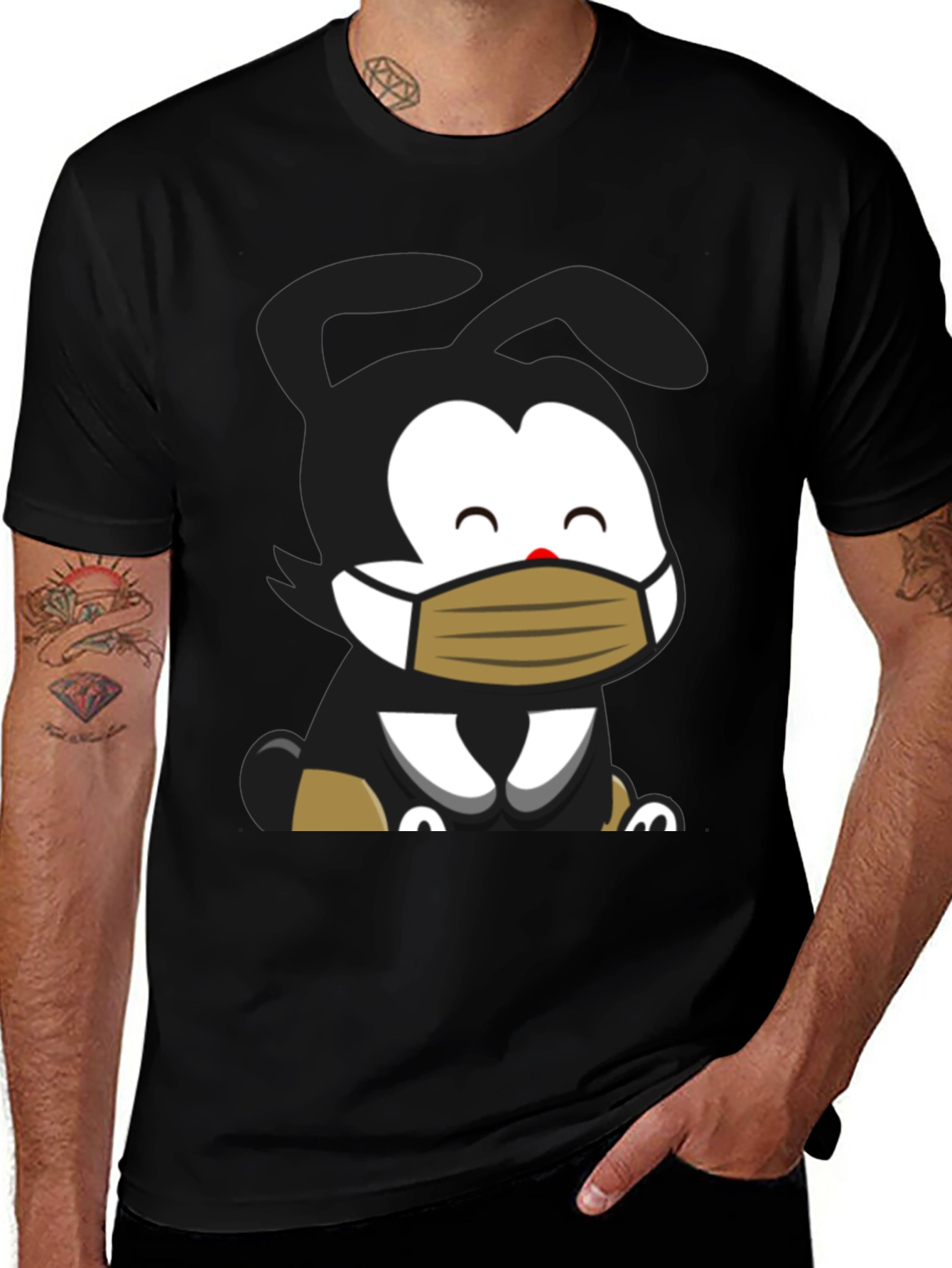 Cartoon Character Masked T-Shirt