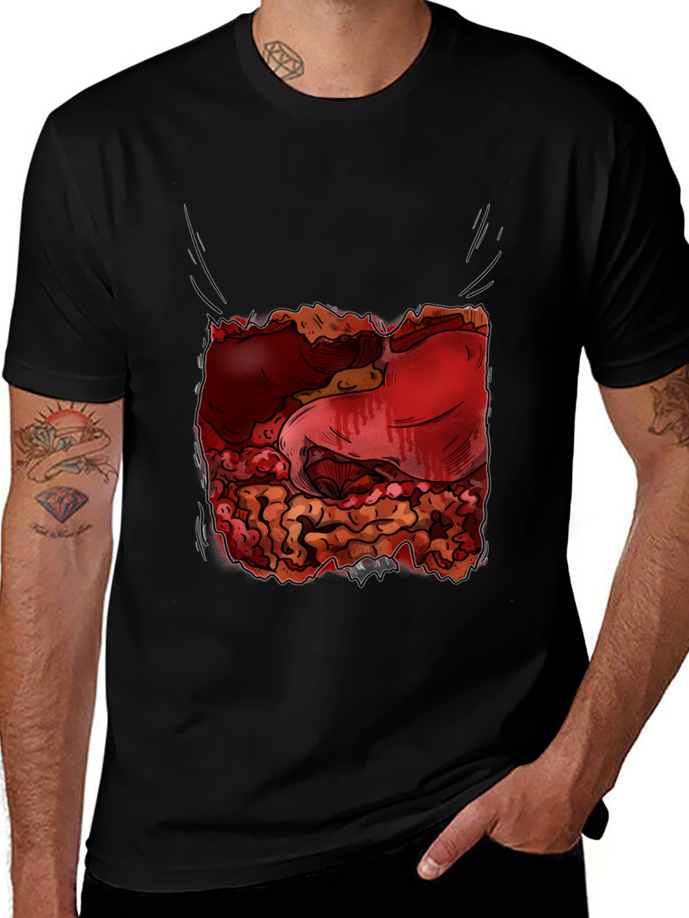 Variant 26 of Guts Graphic Tee - Funny Anatomy Humor T-Shirt