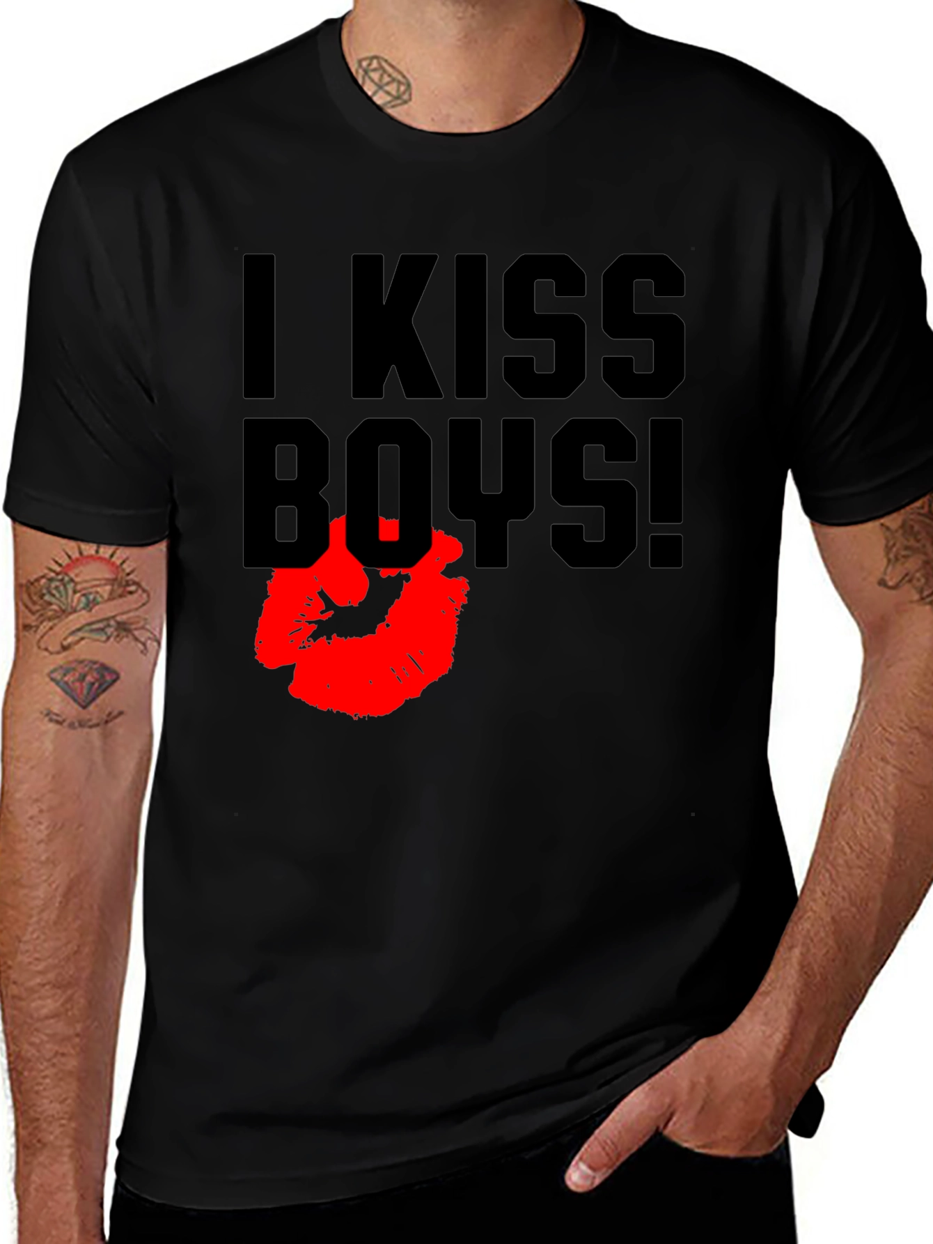 Variant 3 of I Kiss Boys! Graphic T-Shirt