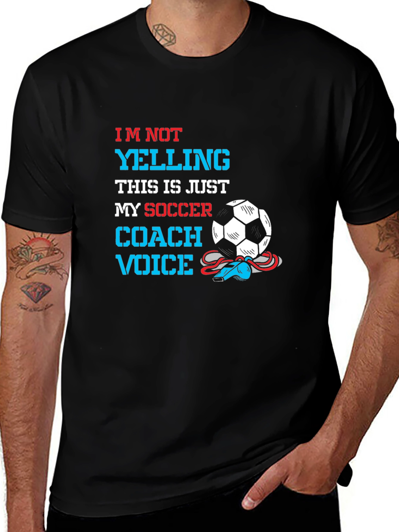 Variant 20 of Soccer Coach Voice T-Shirt - Novelty Graphic Tee