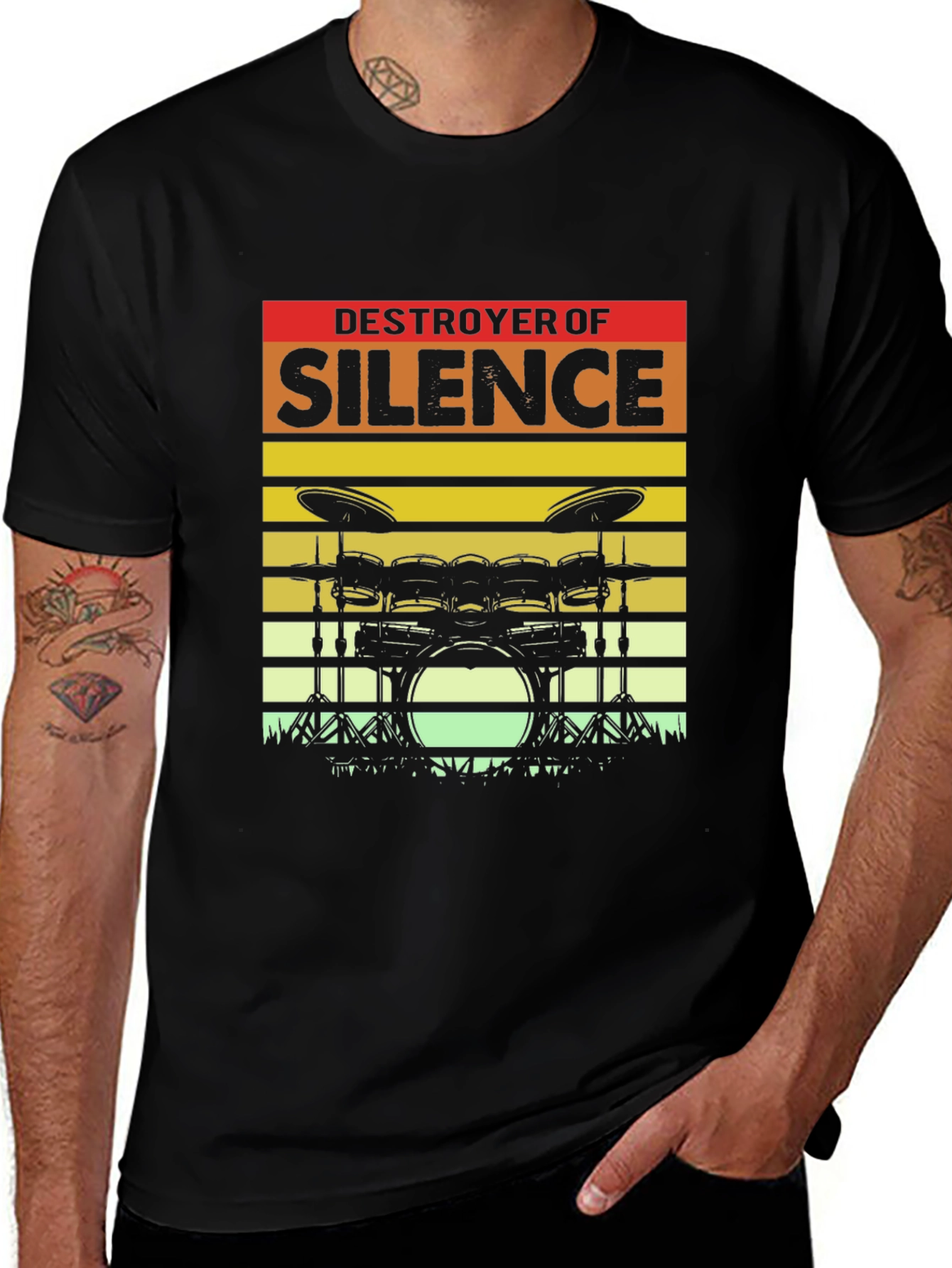 Variant 23 of Destroyer of Silence Drum Kit T-Shirt