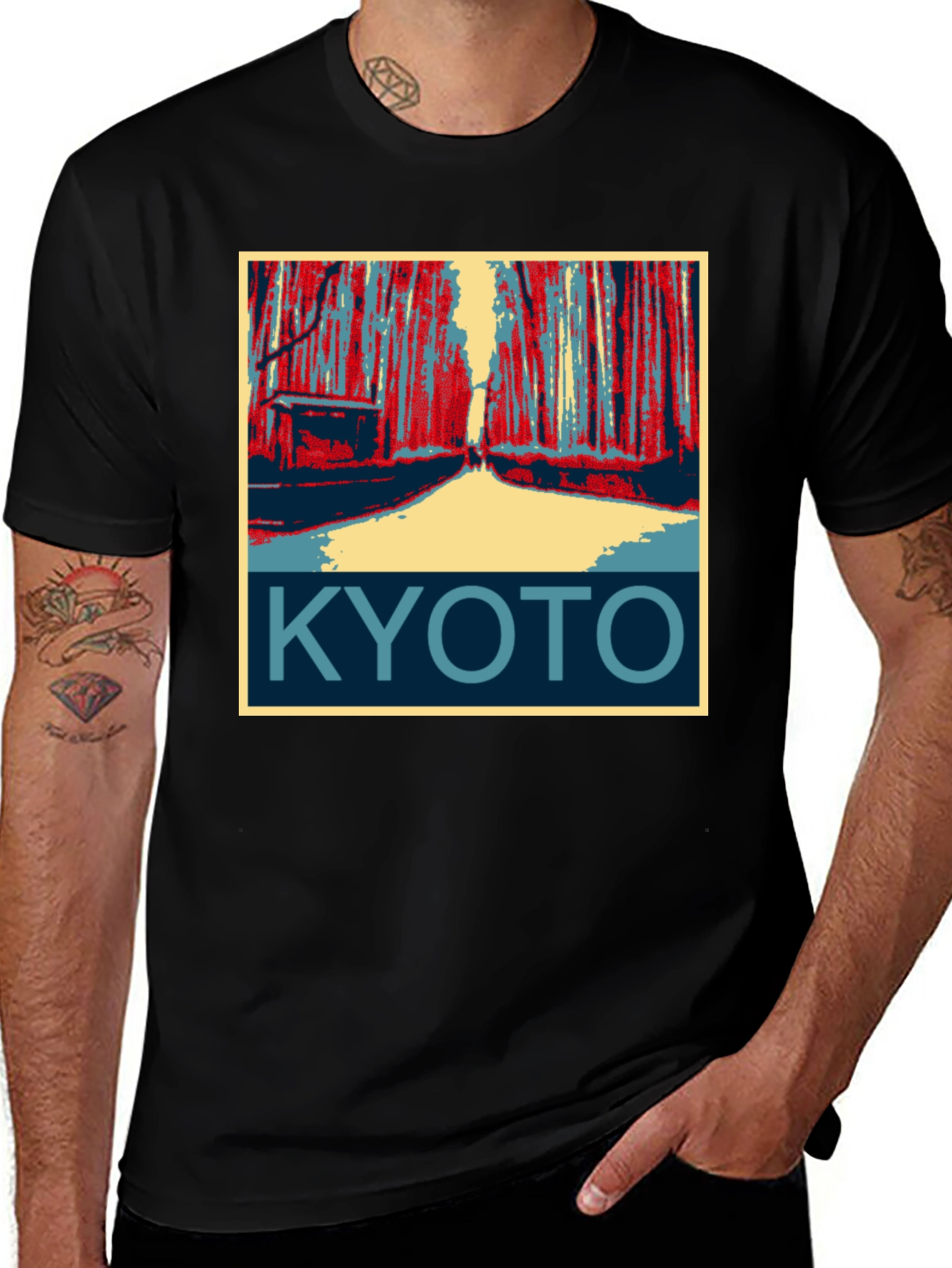 Black Kyoto Japan Graphic T-Shirt  main image