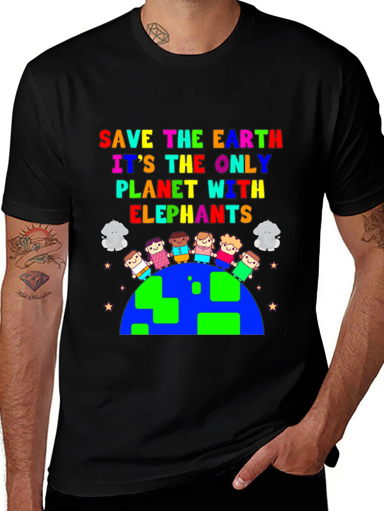 Variant 17 of Save the Earth Elephant Planet Graphic Tee