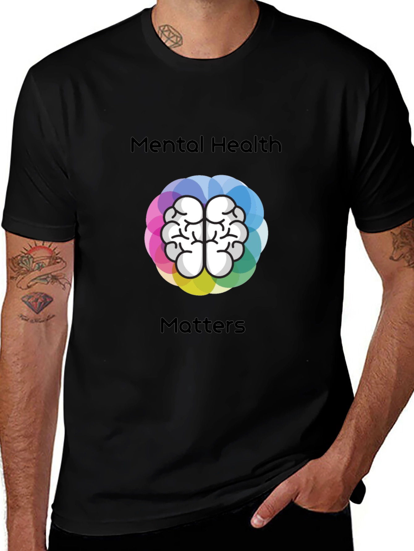 Variant 3 of Mental Health Matters T-Shirt - Brain Graphic Tee