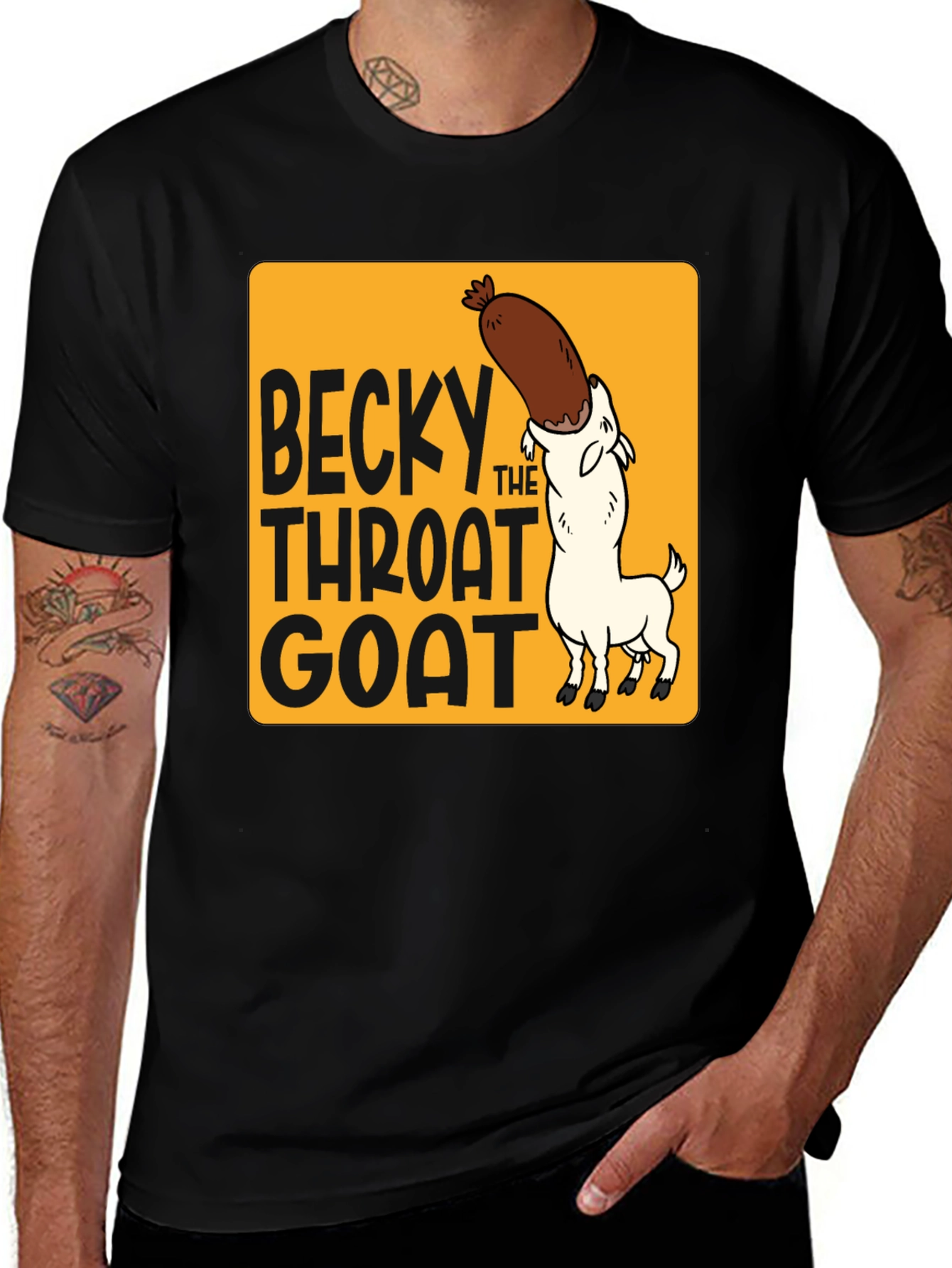 Variant 23 of Becky The Throat Goat T-Shirt Funny Humor Tee