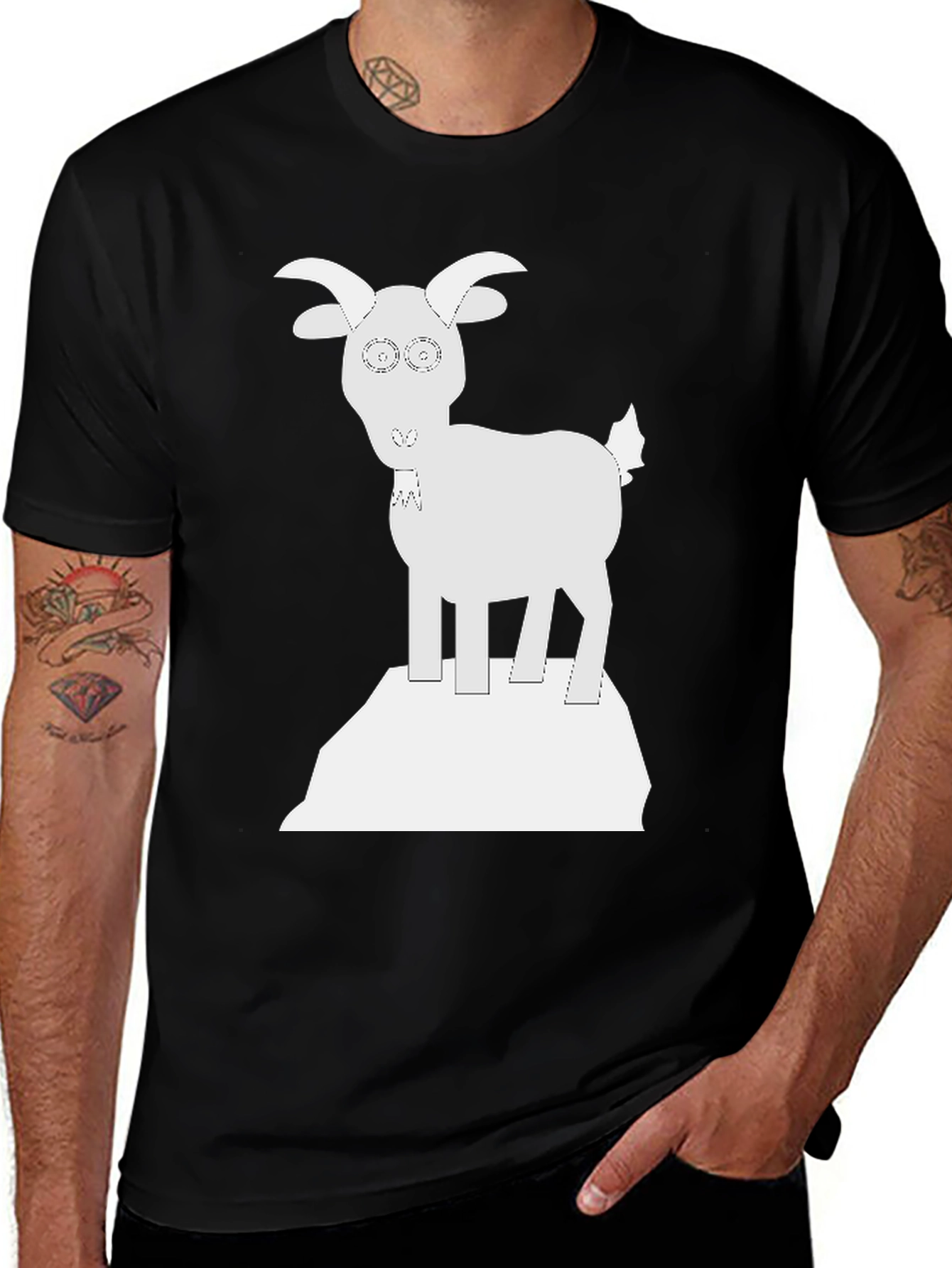 Variant 30 of Goat on a Rock Graphic Tee - Black