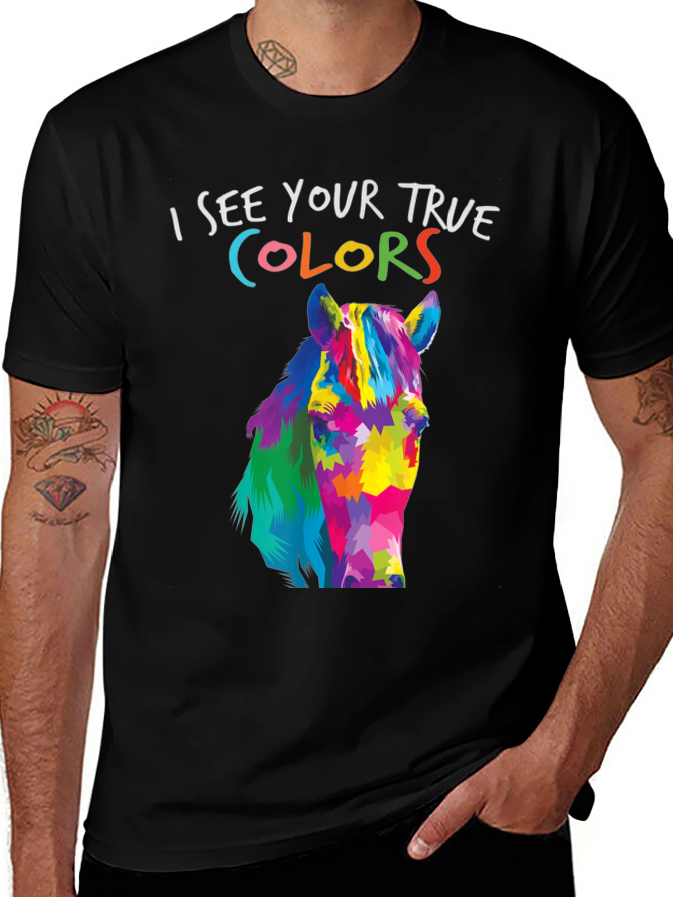 Variant 26 of Colorful Horse Graphic Tee - I See Your True Colors