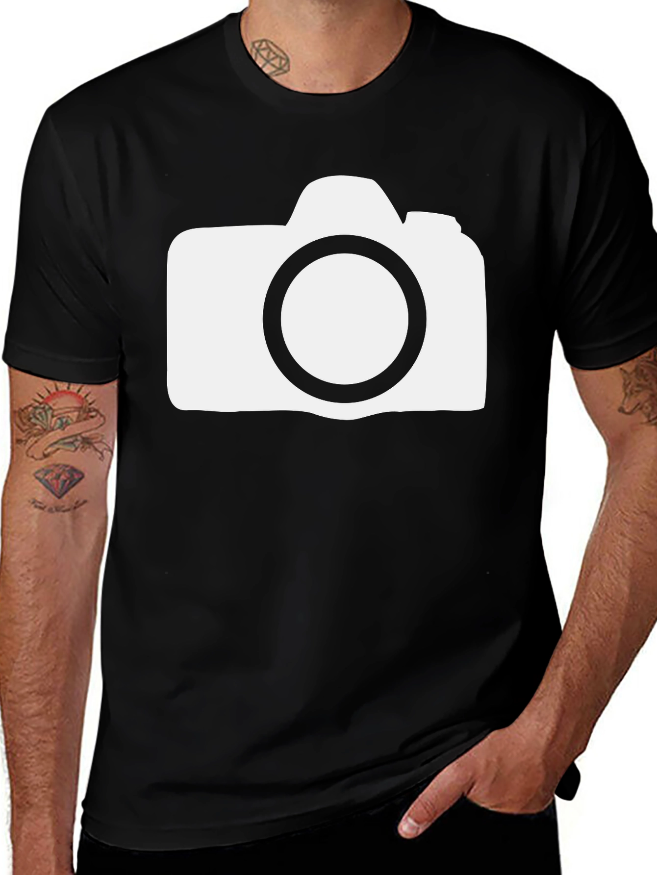 Photographer's Tee: Black Camera Graphic T-Shirt