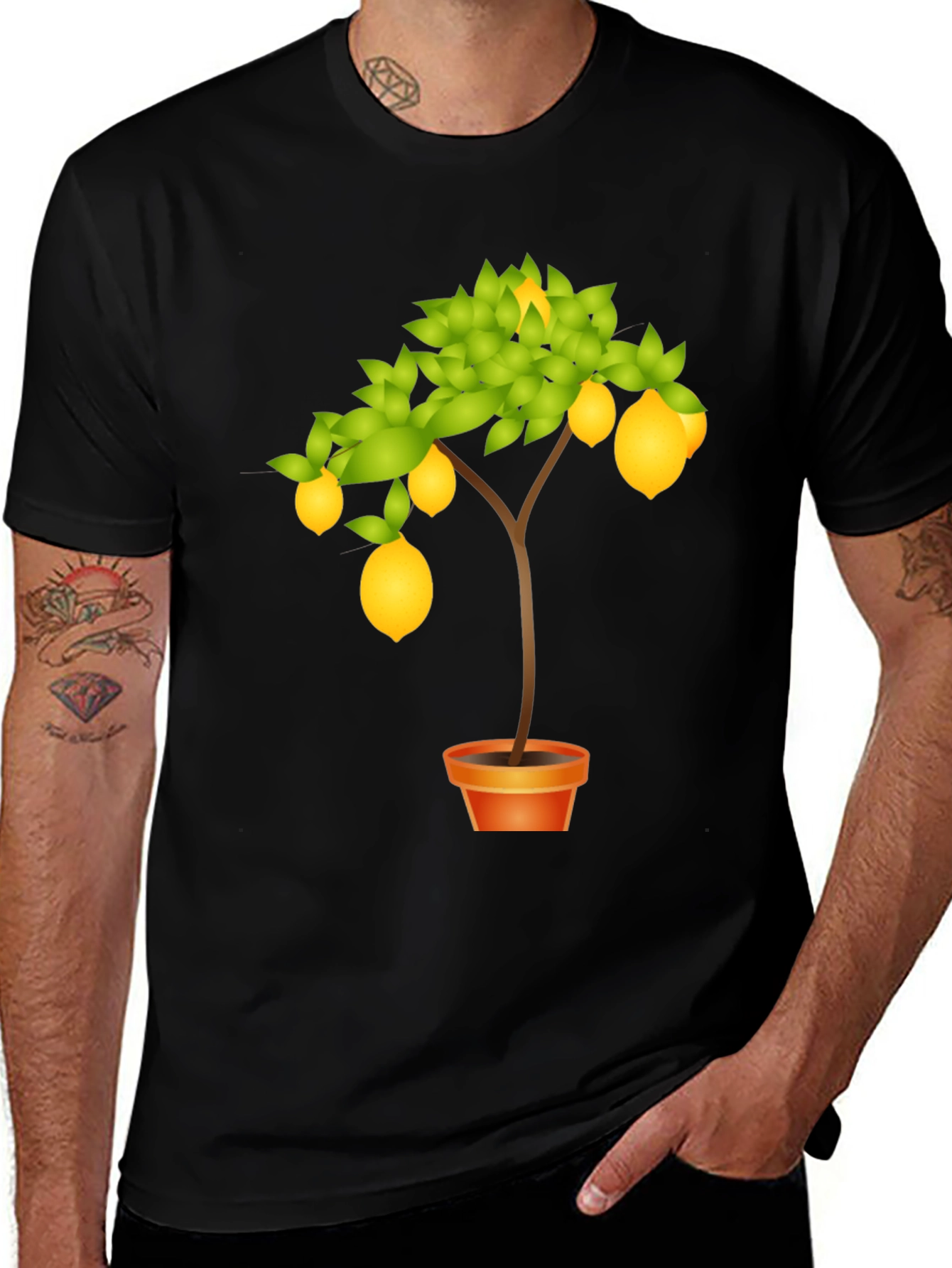 Variant 15 of Lemon Tree Graphic Print Black T-Shirt