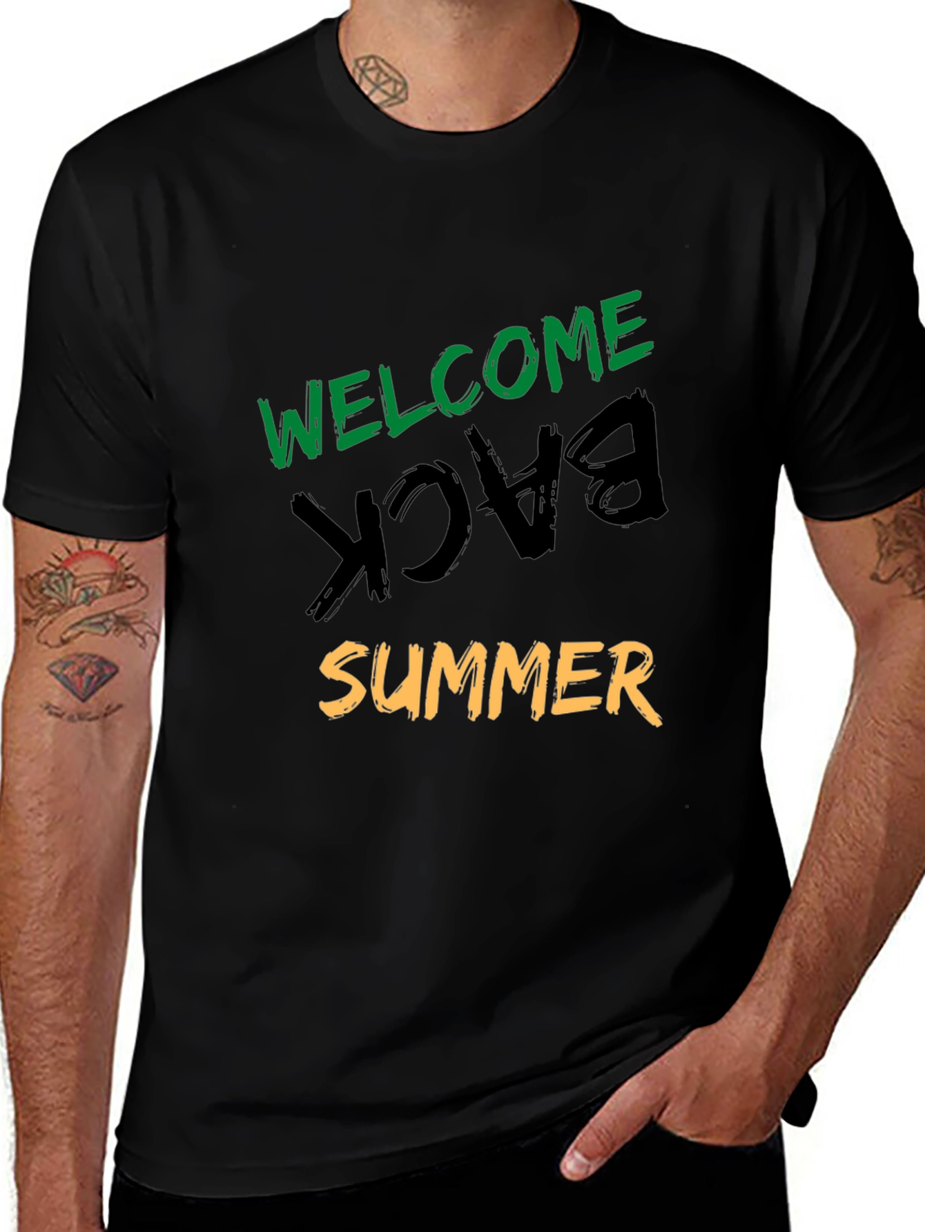 Welcome Back Summer Graphic Tee - Black