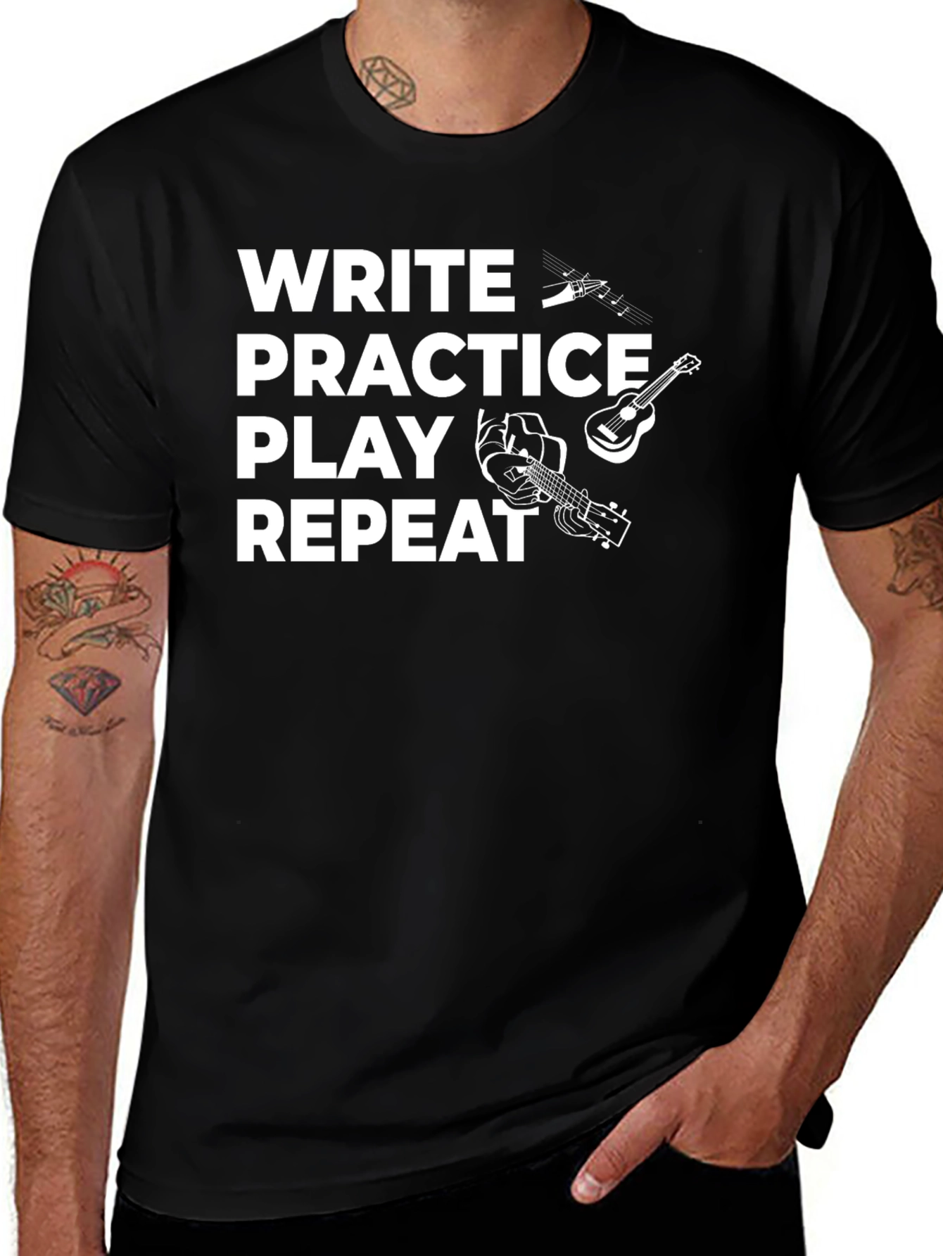 Write Practice Play Repeat Musician T-Shirt