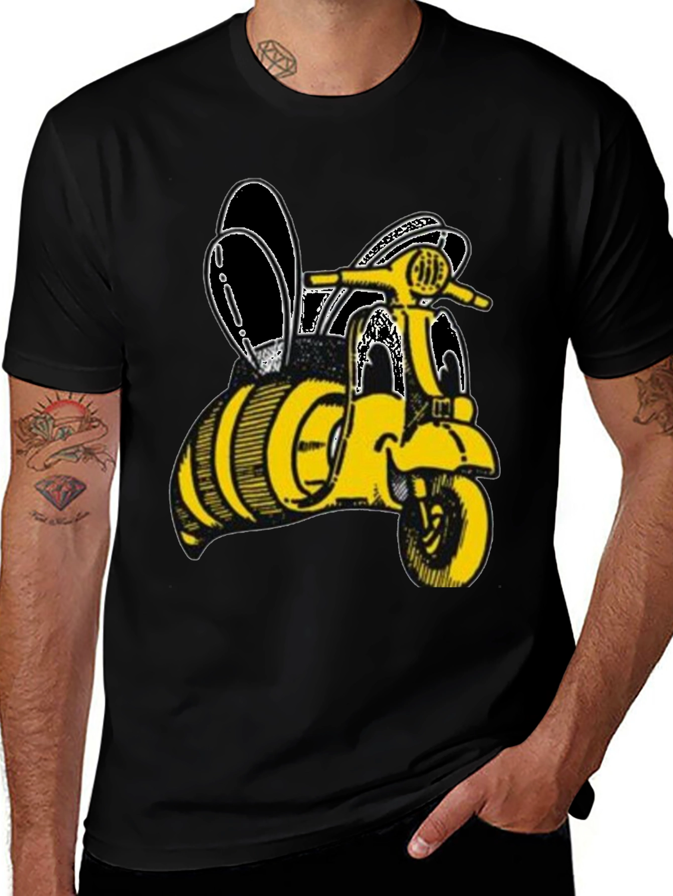 Bee Vespa Black T-Shirt