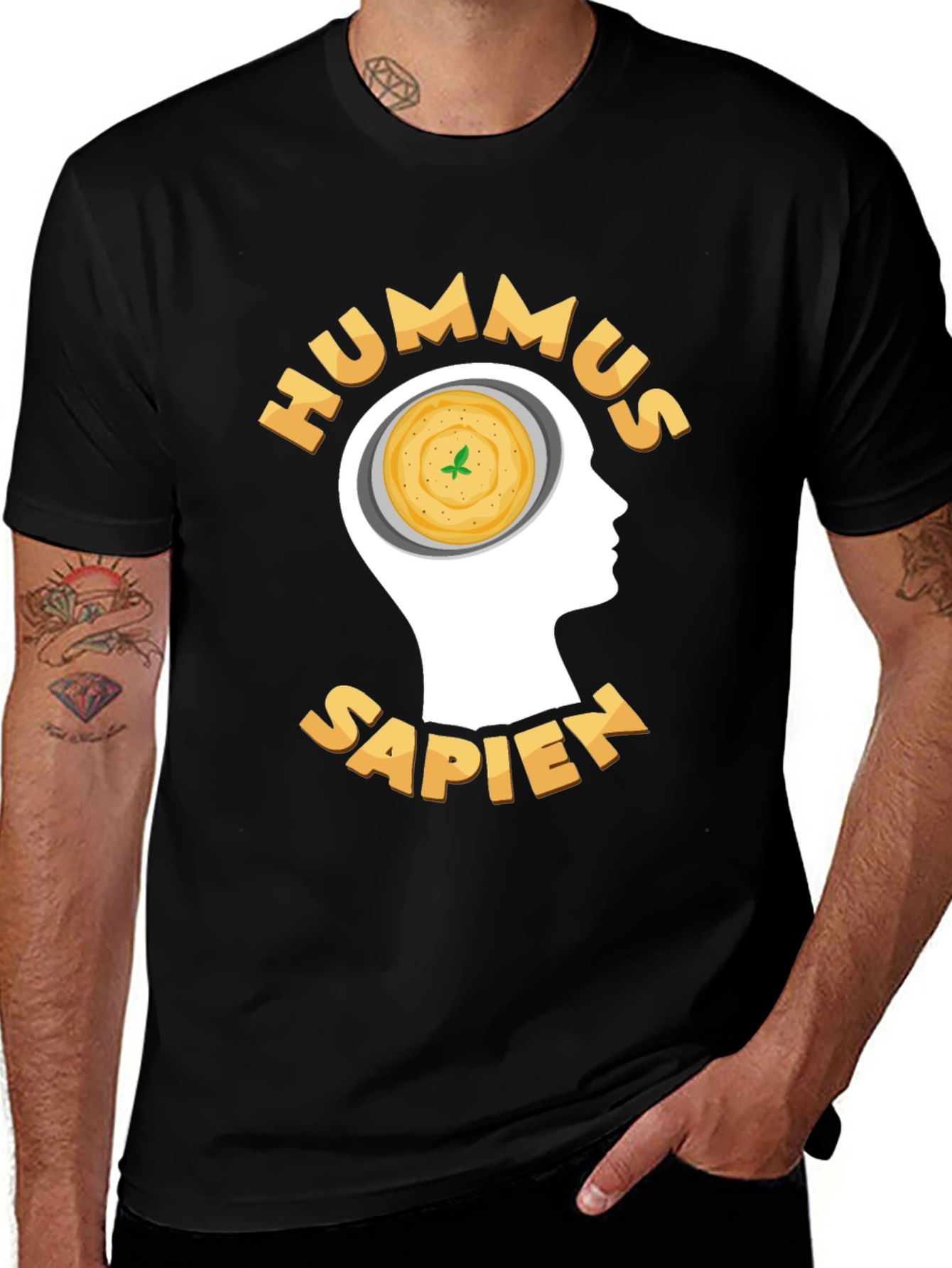 Variant 4 of Hummus Sapien Graphic T-Shirt - Novelty Foodie Tee