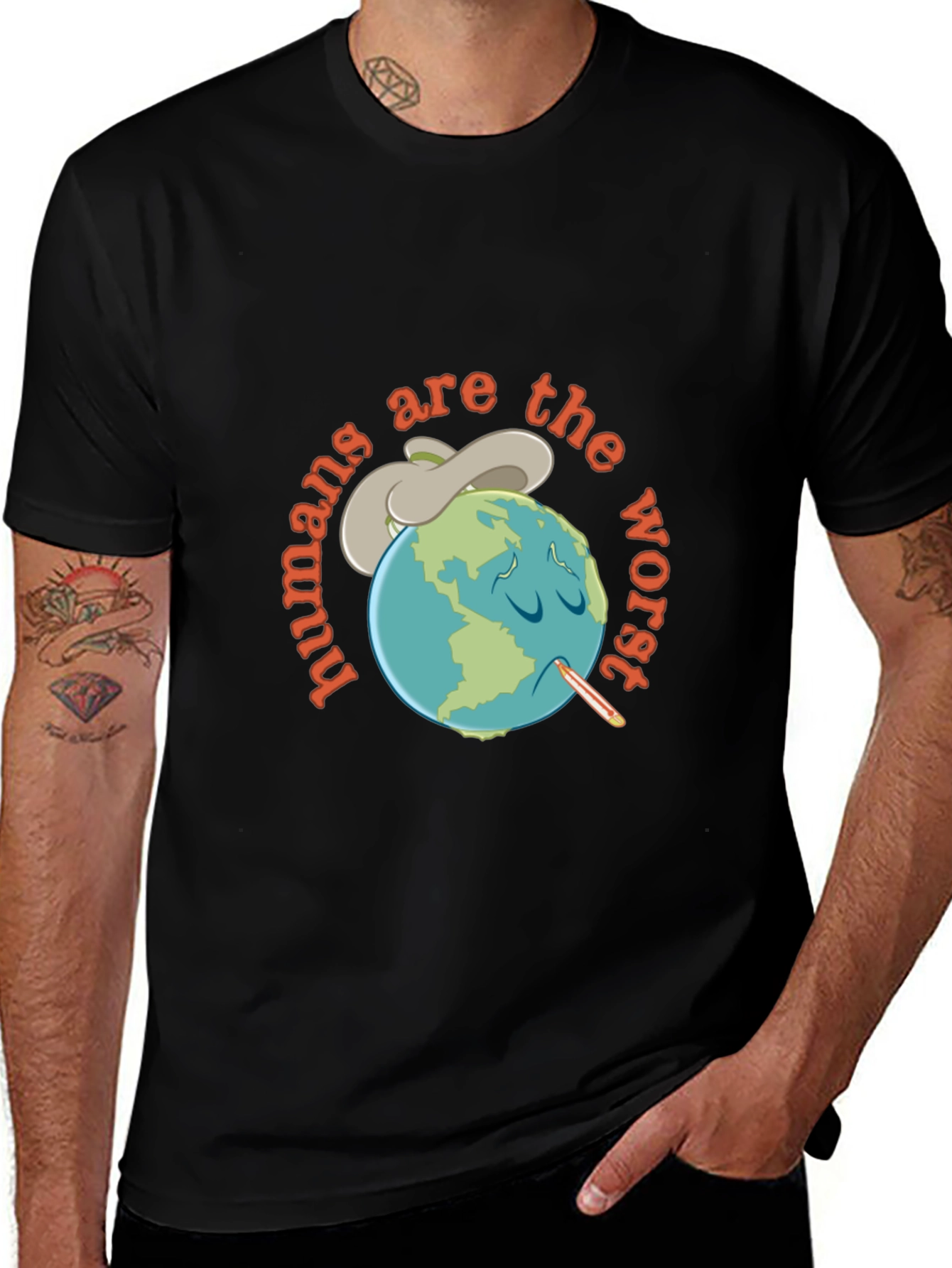 Variant 14 of Humans Are the Worst Graphic T-Shirt - Black
