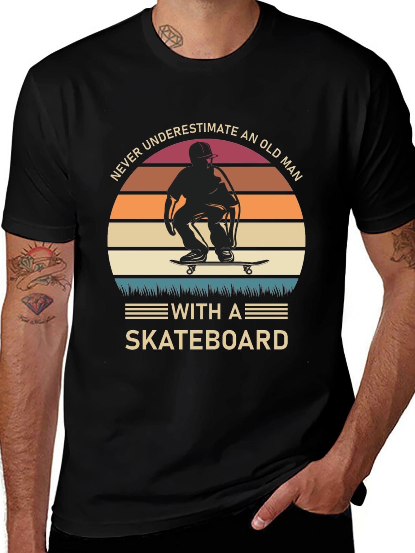 Variant 28 of Old Man Skateboard T-Shirt