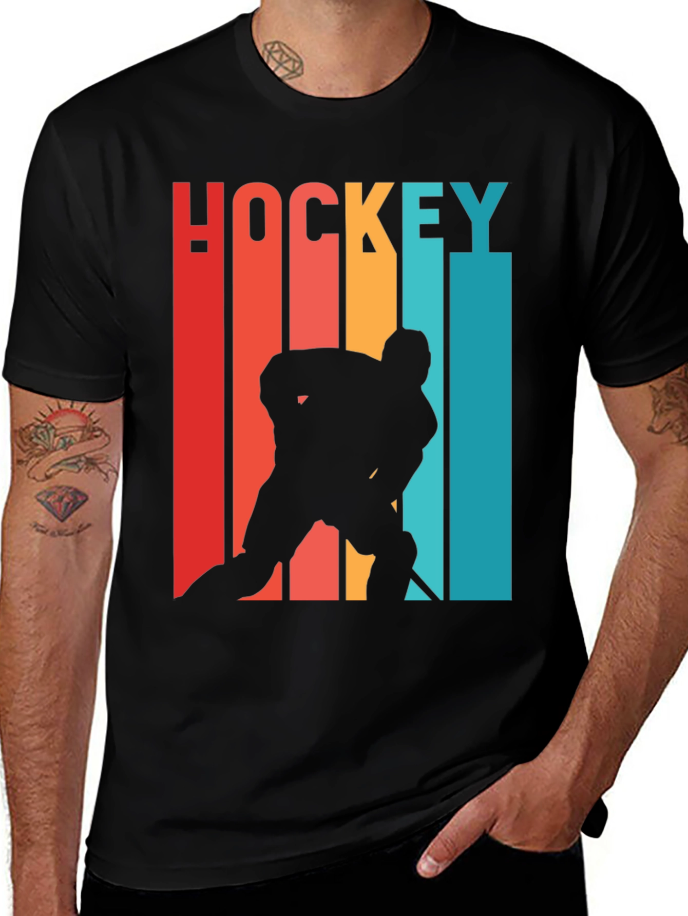 Variant 18 of Retro Hockey Player T-Shirt - Vintage Style