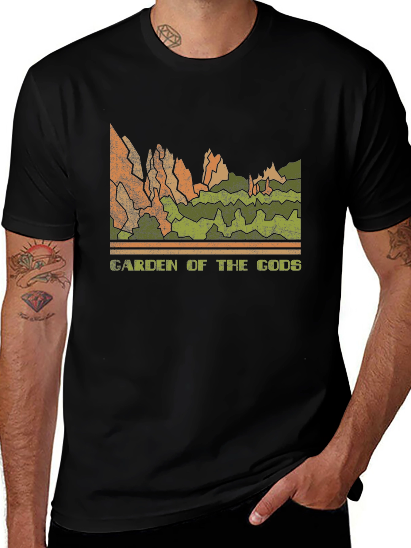 Variant 19 of Garden of the Gods Retro Graphic Tee - Black