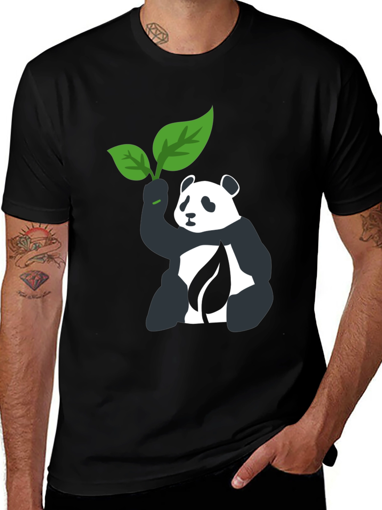 Variant 28 of Eco Panda Graphic Tee - Black