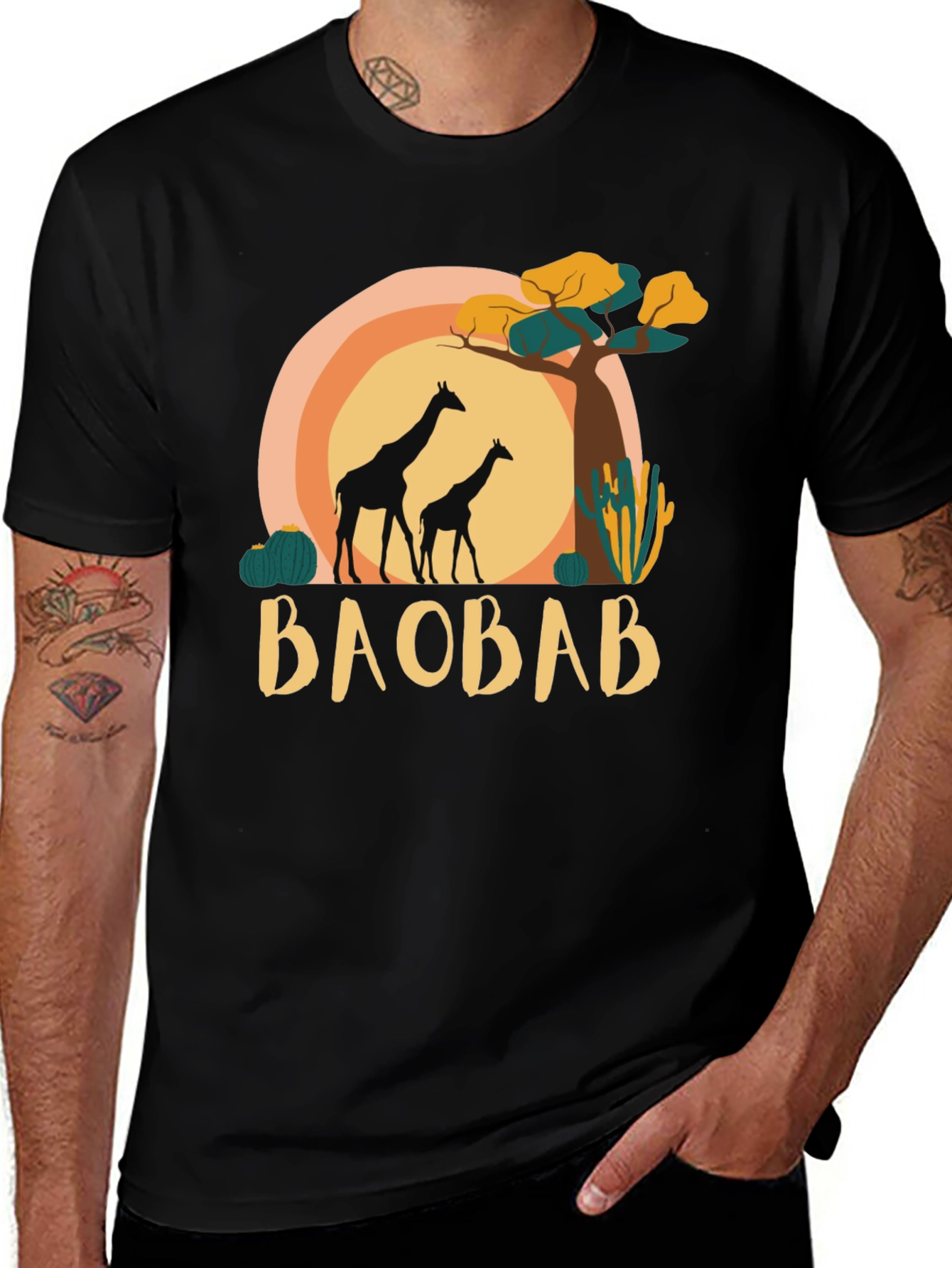 Variant 11 of Baobab Giraffe Graphic Tee - Safari Style