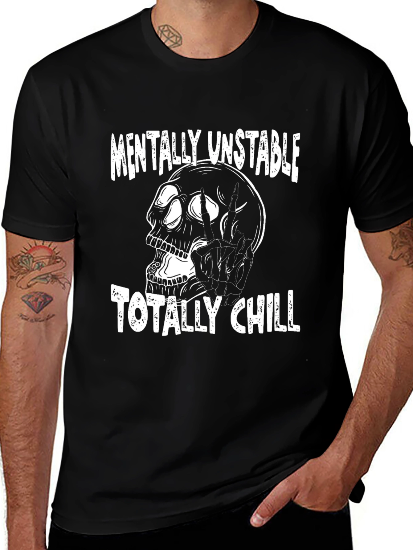 Variant 12 of Mentally Unstable Totally Chill Graphic Tee