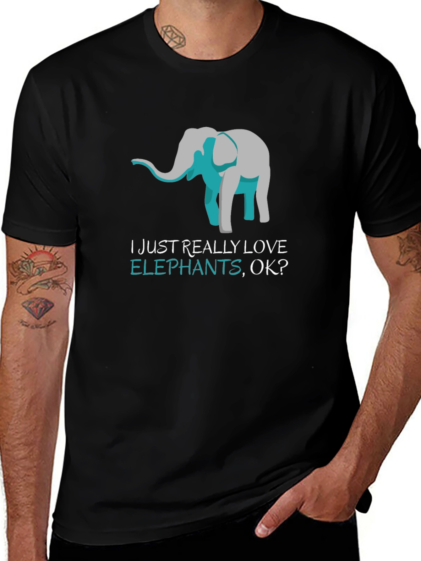 Variant 17 of Elephant Lover T-Shirt - I Just Really Love Elephants Tee
