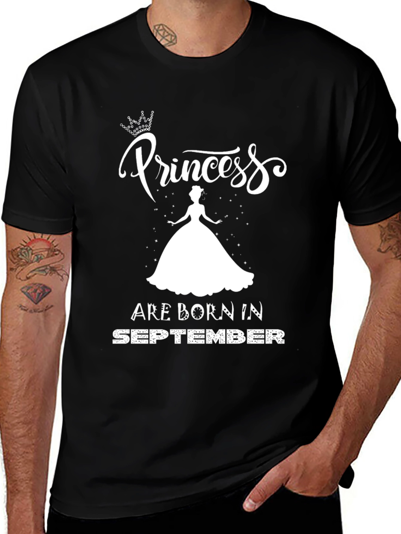 Variant 19 of Princess Born in September Black T-Shirt